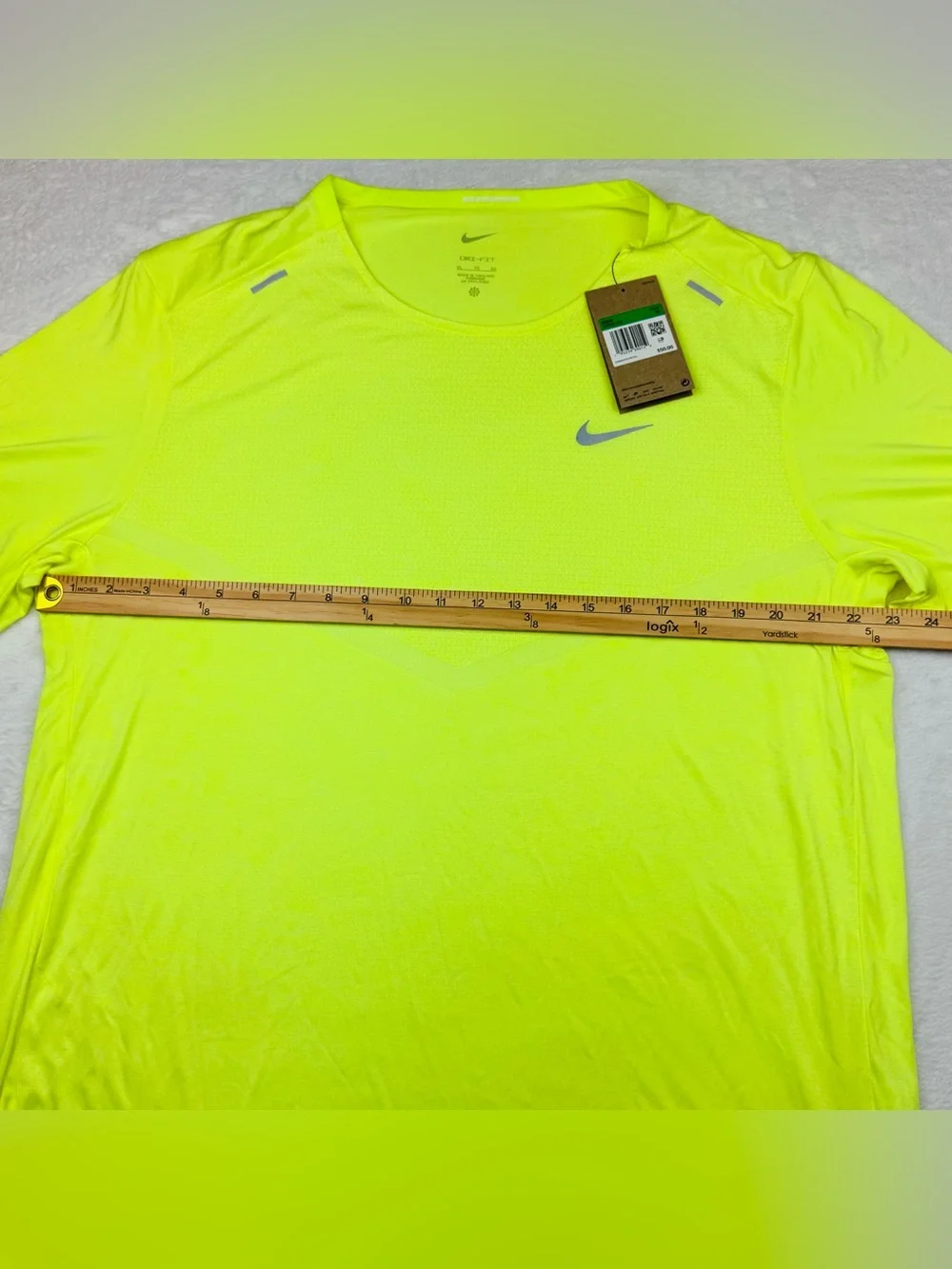 Nike NWT running performance shirt. Dri Fit. Size XL. Neon yellow. Brand new.